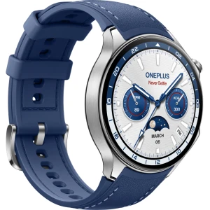 Ceas smartwatch OnePlus Watch 2, 46mm, GPS, NFC, Bluetooth, Wi-Fi, Nordic Blue Edition