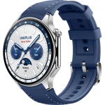 Ceas smartwatch OnePlus Watch 2, 46mm, GPS, NFC, Bluetooth, Wi-Fi, Nordic Blue Edition