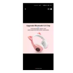 Casti audio over-ear B39, Microfon, Bluetooth, AUX, microSD, Bass, Model Urechi Pisica cu Lumini LED