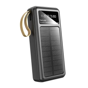 Power bank solar, Dudao, USB-A / USB-C/ Lightning / MicroUSB, 20000 mAh, Negru