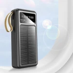 Power bank solar, Dudao, USB-A / USB-C/ Lightning / MicroUSB, 20000 mAh, Negru