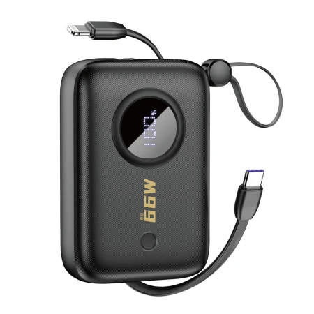 Powerbank Dudao K14, 10000mAh, USB-A, USB-C, Lightning, Negru