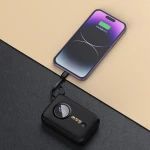 Powerbank Dudao K14, 10000mAh, USB-A, USB-C, Lightning, Negru
