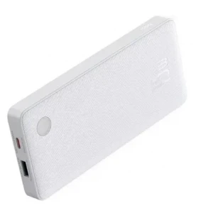 Baterie externa Baseus Airpow Lite, 10000mAh, 15W, 1 x USB, 2 x USB Type-C, total 3A (include cablu 30cm USB la USB Type-C), alb