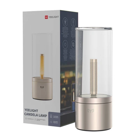 Lampa ambientala Xiaomi Yeelight Candela, 2500 mAh, 5W, Lumina calda 1800K, Argintiu