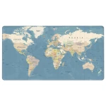 Mousepad gaming pentru birou, mare, design harta a lumii, multicolor, 40x90cm