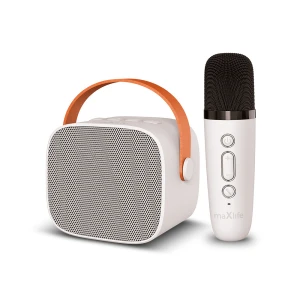 Microfon karaoke pentru copii si adulti, difuzor portabil, Bluetooth Maxlife MXKS-100 alb