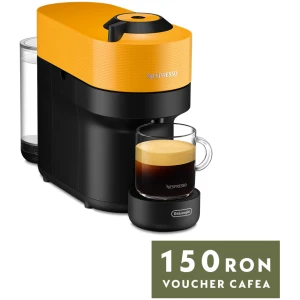 Espressor Nespresso by De'Longhi Vertuo Pop ENV90.Y, 1260W, Extractie prin centrifuzie, Conectare telefon, 0.6L, Galben