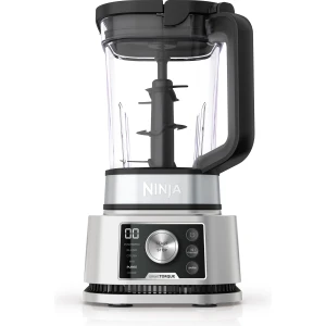 Blender Ninja Foodi Power Nutri 3-in-1 cu motor cu cuplu inteligent si 6 programe Auto-IQ, CB350EU 1200 W, bol de 2.1 L, cana de 700 ml si bol de 400 ml, negru/argintiu