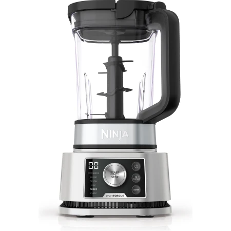 Blender Ninja Foodi Power Nutri 3-in-1 cu motor cu cuplu inteligent si 6 programe Auto-IQ, CB350EU 1200 W, bol de 2.1 L, cana de 700 ml si bol de 400 ml, negru/argintiu