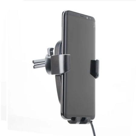 Suport auto cu incarcare rapida Wireless pentru telefon si prindere in grila de ventilatie