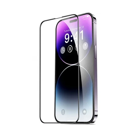 Folie de protectie Ecran OEM pentru Apple iPhone 15 Pro, Sticla Securizata, Full Glue, 21D, Neagra