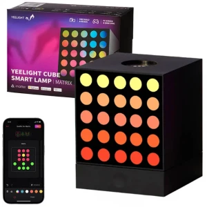 Lampa de gaming Yeelight Smart Cube Light Matrix, 25 LED, Wi-Fi, 75x75x75mm, neagra