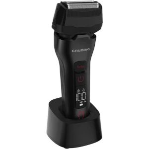 Aparat de ras Grundig MS 9330 pentru barbati, afisaj LCD, senzor BeardCare, functie Turbo, trimmer reglabil, incarcare rapida, tehnologie lame din otel, statie de incarcare, negru
