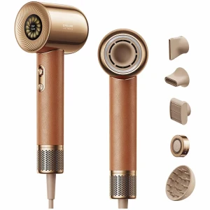 Uscator de par Miracle Dreame, 1600W, viteza aer max.70m/s, 2 trepte flux aer, 4 setari temperatura, 5 accesorii incluse, maro/auriu