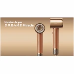 Uscator de par Miracle Dreame, 1600W, viteza aer max.70m/s, 2 trepte flux aer, 4 setari temperatura, 5 accesorii incluse, maro/auriu