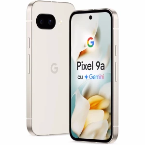 Telefon mobil Google Pixel 9a, 128GB, 8GB RAM, 5G, Porcelain