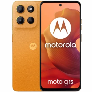 Telefon mobil Motorola moto g15, Dual SIM, 128GB, 4GB RAM, 5200 mAh, Sunrise Orange