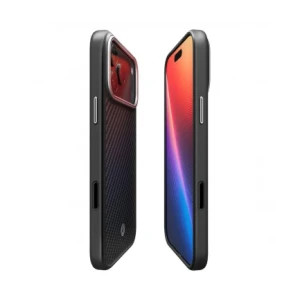 Husa MagSafe pentru Apple iPhone 17 Pro Max, Spigen, Enzo Aramid T, Neagra Argintie