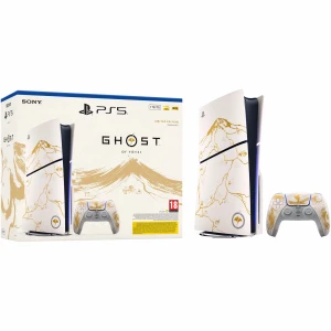 Consola PlayStation 5 (PS5) Slim, 1TB SSD, D-Chassis, Ghost of Yōtei Gold Limited Edition