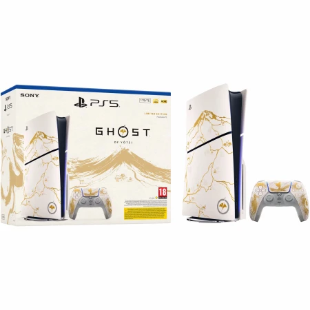 Consola PlayStation 5 (PS5) Slim, 1TB SSD, D-Chassis, Ghost of Yōtei Gold Limited Edition