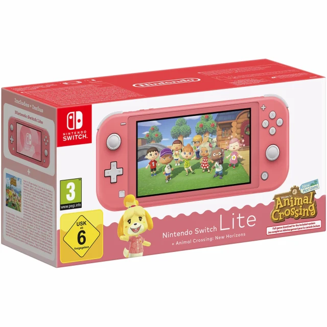 Consola Nintendo Switch Lite Coral + Animal Crossing New Horizons