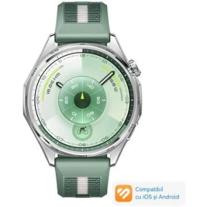 Smartwatch Huawei Watch GT 6, 46MM, Steel Stainless Steel Case, Green Woven Strap