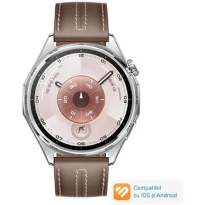 Smartwatch Huawei Watch GT 6, 46MM, Steel Stainless Steel Case, Grey Composite Leather Strap