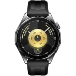 Smartwatch Huawei Watch GT 6, 46MM, Black Stainless Steel Case, Black Fluoroelastomer Strap