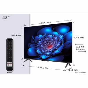 Televizor TCL 43 inch UHD 4K Android TV DVB Audio 2x10W HDR10 43P69K 43P69K