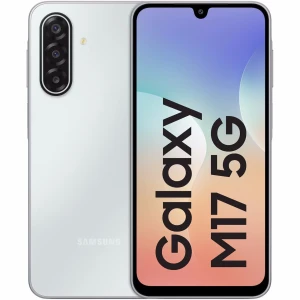 Telefon mobil Samsung Galaxy M17, 4GB RAM, 128GB, 5G, Moonlight Silver