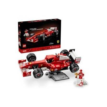 Set de constructie pentru adulti LEGO® Icons Ferrari F2004 si Michael Schumacher 11375, Masina de Jucarie, Cadou pentru Barbati Pasionati de Formula 1 si Jocuri cu Masini
