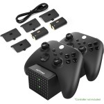 Statie de incarcare universala pentru controlere Xbox cu 2 acumulatori, NITHO, negru, 1200mAh