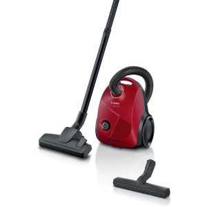 Aspirator cu sac Bosch Serie 2 BGBS2RD1H, filtru igienic, capacitate sac 3.5L, 10 ani garantie motor, consum anual de energie: 26.7 kWh/an, rosu