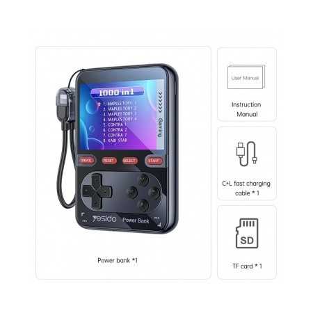 Consola de Jocuri Portabila cu Baterie Externa Yesido YP87, Neagra