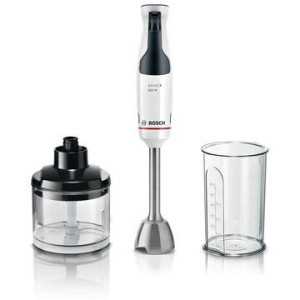Mixer vertical Bosch ErgoMaster MSM4W221, 600 W, minitocator,vas gradat, cutit QuattroBlade System cu 4 laturi, tel negru/argintiu