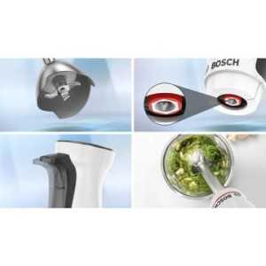Mixer vertical Bosch ErgoMaster MSM4W221, 600 W, minitocator,vas gradat, cutit QuattroBlade System cu 4 laturi, tel negru/argintiu