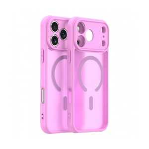 Husa MagSafe pentru Apple iPhone 18 Pro / 17 Pro, Techsuit, HaloFrost II, Roz