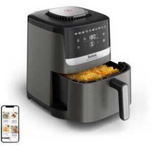 Friteuza cu aer cald Tefal Easy Fry Silence EY551HE0, 1670W, 5L, 10 programe automate, silentioasa, cu maner fix, cronometru, ecran LCD, gri