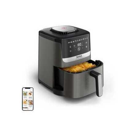Friteuza cu aer cald Tefal Easy Fry Silence EY551HE0, 1670W, 5L, 10 programe automate, silentioasa, cu maner fix, cronometru, ecran LCD, gri