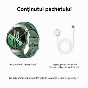 Smartwatch Huawei Watch GT 7 Pro, 46MM, Titanium Alloy Case, Green Fluoroelastomer Strap