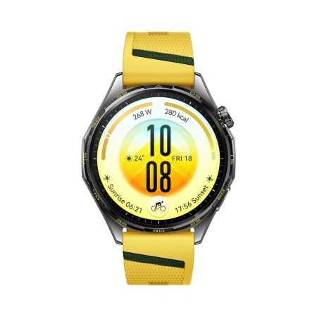 Smartwatch Huawei Watch GT 7, 46MM, Tarnish Stainless Steel Case, Yellow Fluoroelastomer Strap