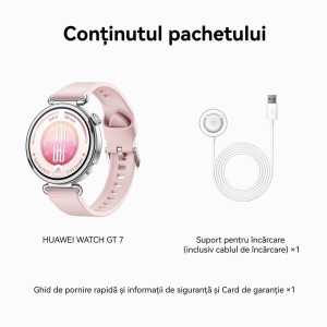Smartwatch Huawei Watch GT 7, 41MM, Steel Stainless Steel Case, Pink Fluoroelastomer Strap
