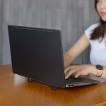 Set 2 Cleme Pliabile Suport Laptop, Fixare Adeziva, Metalic, Negru