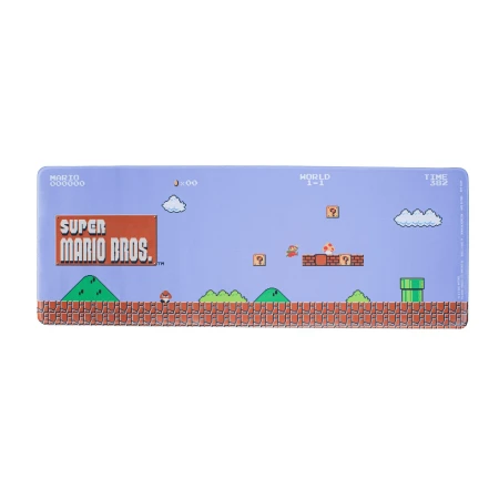 Mousepad profesional pentru gaming si birou Super Mario Bros, model XL antiderapant, impermeabil, 80x30 cm