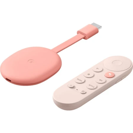 Google Chromecast Google TV, 4K, HDMI, Bluetooth, Wi-Fi, Telecomanda comenzi vocale, Roz