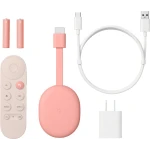 Google Chromecast Google TV, 4K, HDMI, Bluetooth, Wi-Fi, Telecomanda comenzi vocale, Roz