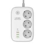 Prelungitor cu 3 prize, 4xUSB, Cablu alimentare 2 metri, smart Wi-Fi, LDNIO SEW3452