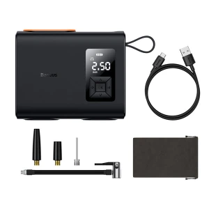 Compresor Auto cu Display si Lanterna - Baseus (CRNL060001) - Black