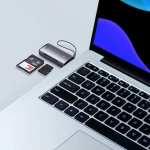 Cititor de carduri de memorie Lite Series, Baseus, MicroSD SD TF 2TB, USB3.0, 22x76x11mm, Gri